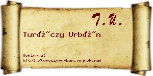 Turóczy Urbán névjegykártya